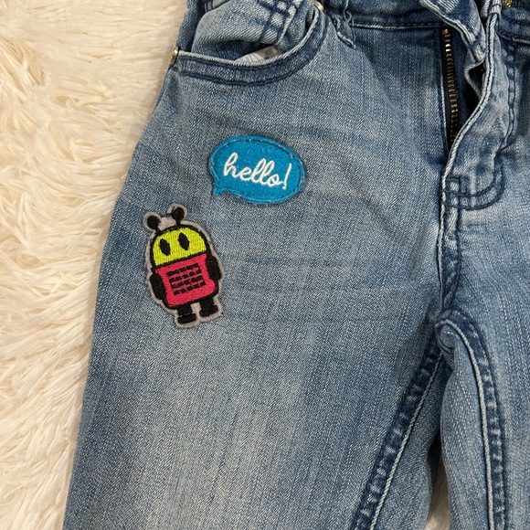 Kids' Blue Jeans with Fun Patches - Picture 3 of 5